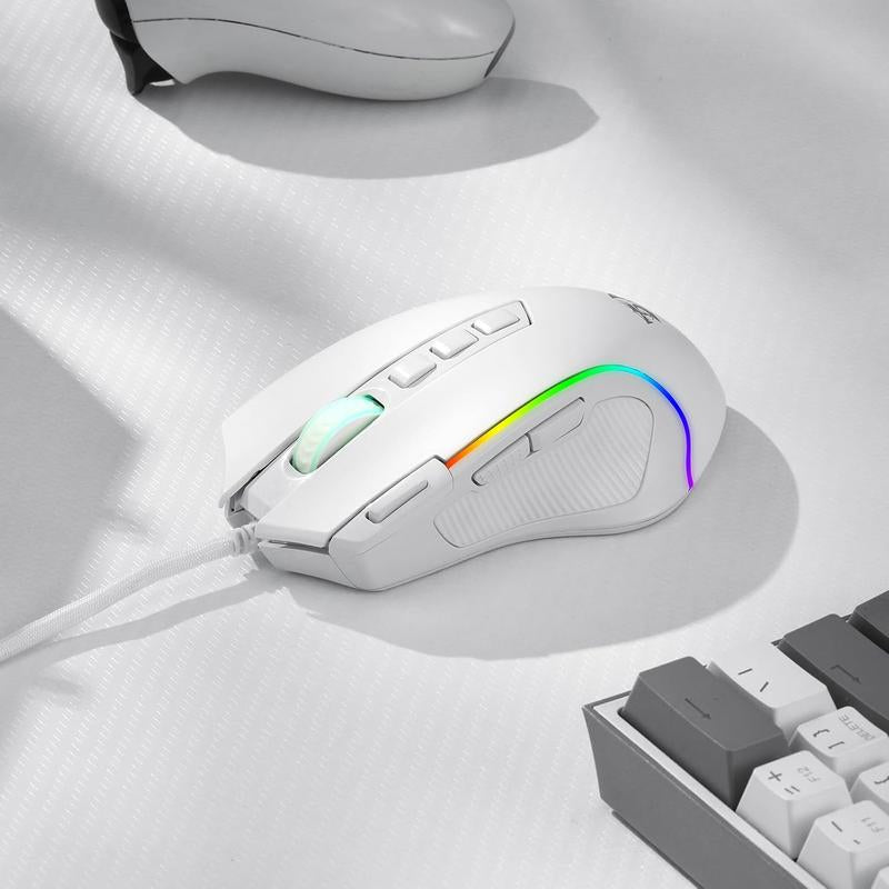 Redragon M612 Predator RGB Gaming Mouse, 8000 DPI Wired Optical Gamer Mouse with 11 Programmable Buttons & 5 Backlit Modes, Software Supports DIY Keybinds Rapid Fire Button