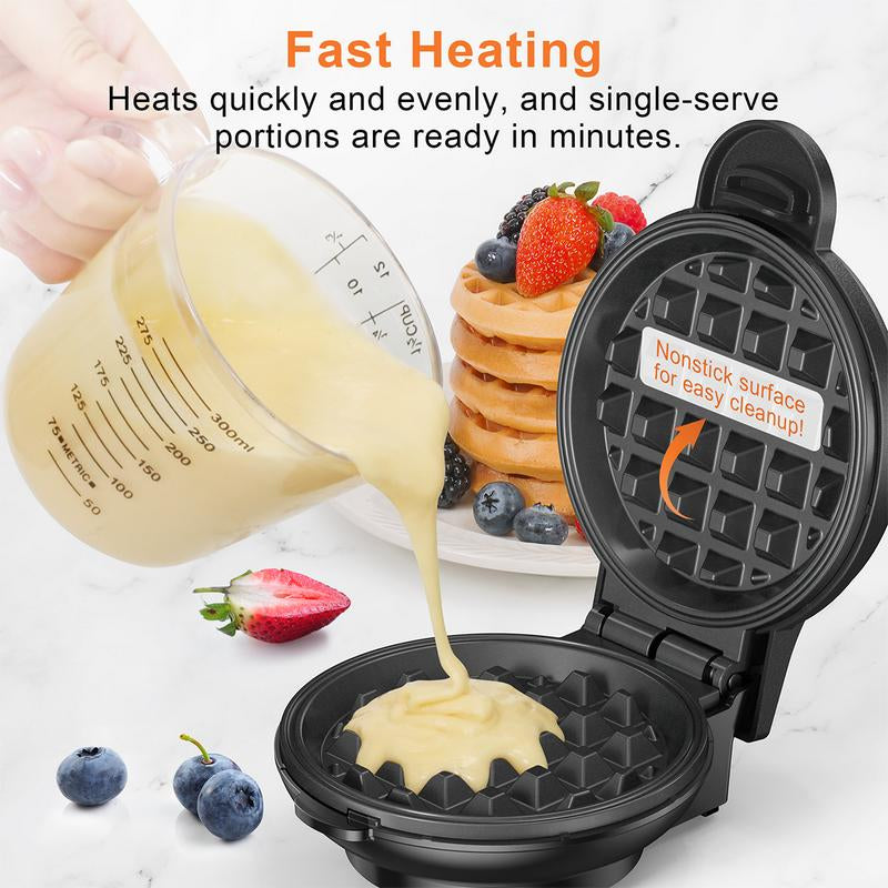 Crownful Mini Waffle Maker, Non-Stick, 4 Inch Chaffle Maker for Familes and Kids, Perfect for Breakfast, Dessert, Sandwich, Egg Cooker Machine & Kitchen Appliances