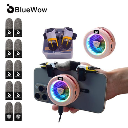 Bluewow Mobile Game Trigger Mobile Game Controller 6 Fingers for Iphone & Android, Smartphone & Cellphone Accessories for FPS Games Console, CODM Freefire