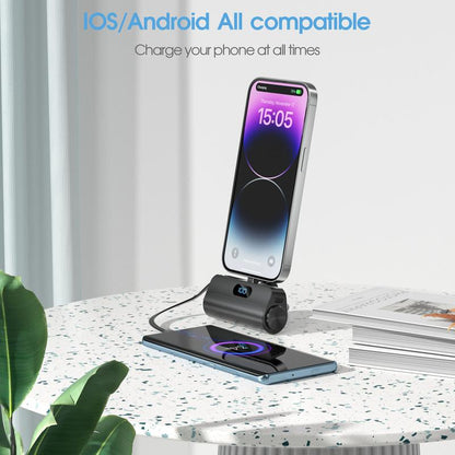 Portable Charger for Iphone,Mini Portable Charger Power Bank 5000Mah,Mini Cute Power Bank with Built-In Cables,Compact PD 5V/2.0A Fast Charging Battery Pack Compatible for Iphone 14/14 Plus/Pro Max/13/12/12 Mini/11/Xs/Xr/X/8/7/6/6S//Samsung/Huawei Andriod