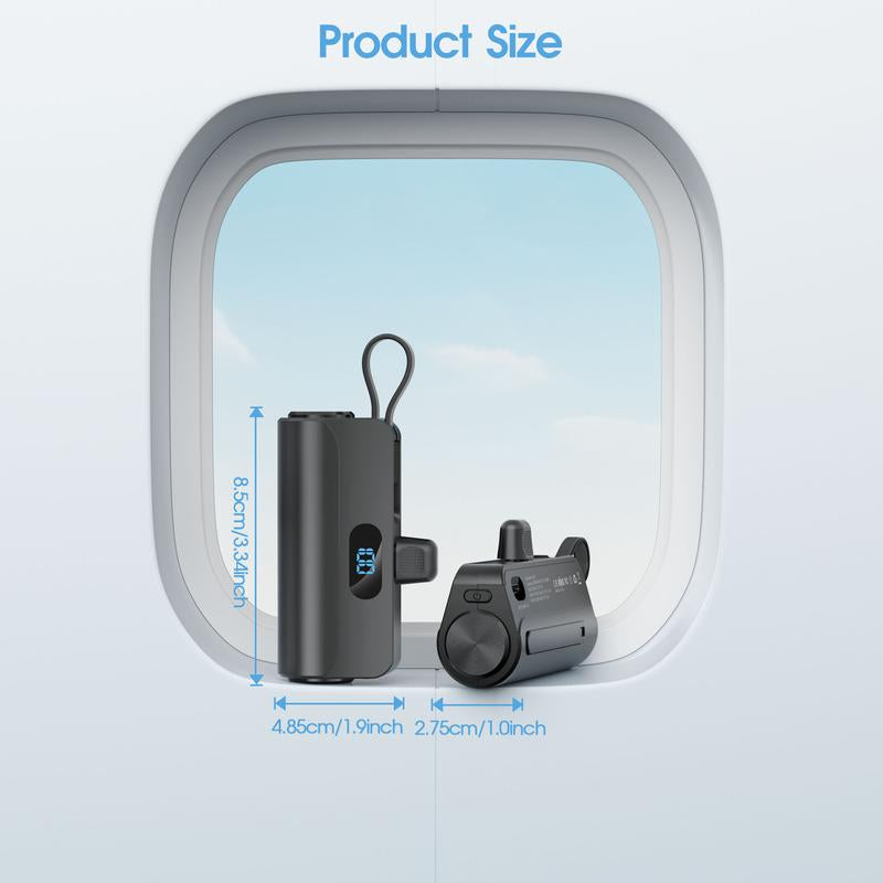 Portable Charger for Iphone,Mini Portable Charger Power Bank 5000Mah,Mini Cute Power Bank with Built-In Cables,Compact PD 5V/2.0A Fast Charging Battery Pack Compatible for Iphone 14/14 Plus/Pro Max/13/12/12 Mini/11/Xs/Xr/X/8/7/6/6S//Samsung/Huawei Andriod