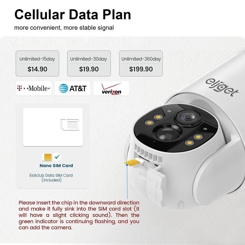 4G LTE Solar Camera Security, No Wifi Outdoor Wireless, 2.5K Spotlight Night Vision, Motion Alert, Sd/Cloud Storage, SIM Included, Affordable Home Surveillance, 360 Camera, Pumping Room Camera