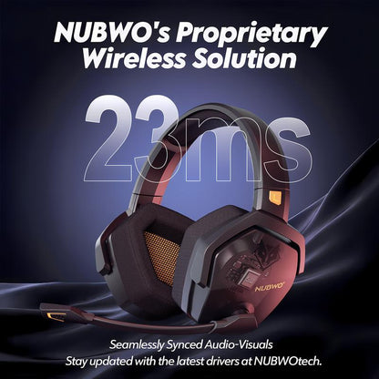 NUBWO G06 Wireless Gaming Headset – 23Ms Low Latency Audio,50Mm Stereo Sound, Noise-Canceling Mic, 100Hrs Battery – Works on PS5, PC, Mobile (Not Xbox)