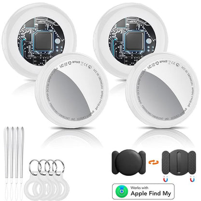[Fall Deals] Tukio GPS Tracker for Cars & Pets - Mini Clear Design, Weatherproof Case, Anti-Lost Device, Works with Apple Find My Ios Only, IP67 Waterproof, Replaceable Battery Protection