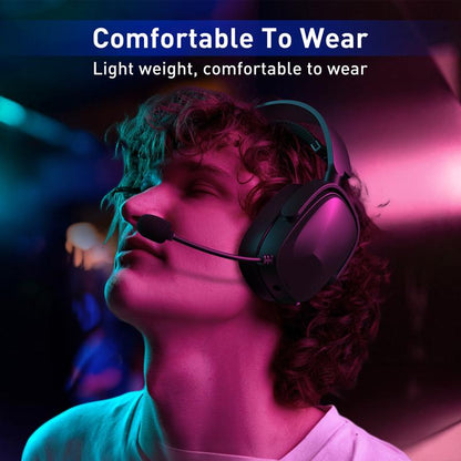 SENZER X100 2.4G Wireless Gaming Headset, Get Rid of the Wired Constraints, Soft and Comfortable Ear Cups, No Pressure on the Ears and Head, Suitable for PS4, PS5, PC, Can Be Connected to Different Devices via USB, BT, Cable. Audio Headphone