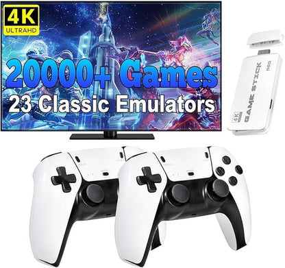 2025 New Upgraded Retrogame Console with 20,000+ Games,4K Hdml Output, Wireless Controller, Game Emulator, Arcade Communication Stick