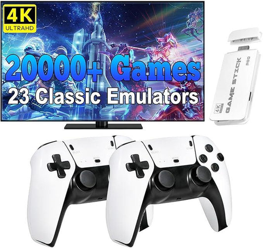 2025 New Upgraded Retrogame Console with 20,000+ Games,4K Hdml Output, Wireless Controller, Game Emulator, Arcade Communication Stick