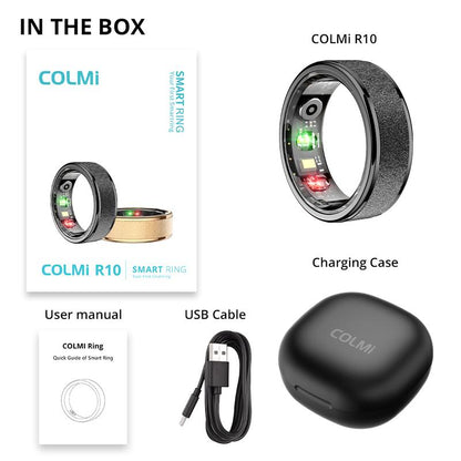 COLMI R10 Smart Fitness Ring, 1 Count USB Rechargeable Long Battery Life Smart Ring, 5ATM Waterproof Durable Fitness Tracker for Women & Men, Wireless, Portable, Durability