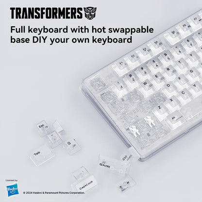 Transformers Monster Shaft Transparent Keycap Gaming Mechanical Keyboard Spacer Mechanical Keyboard Three Modes Bt5.0/2.4Ghz/Usb-C Hot-Swappable Wireless Keyboard 85 Keys RGB Backlight Gaming Keyboard Pre-Lubricated Linear Switch Keyboard for Win/Mac