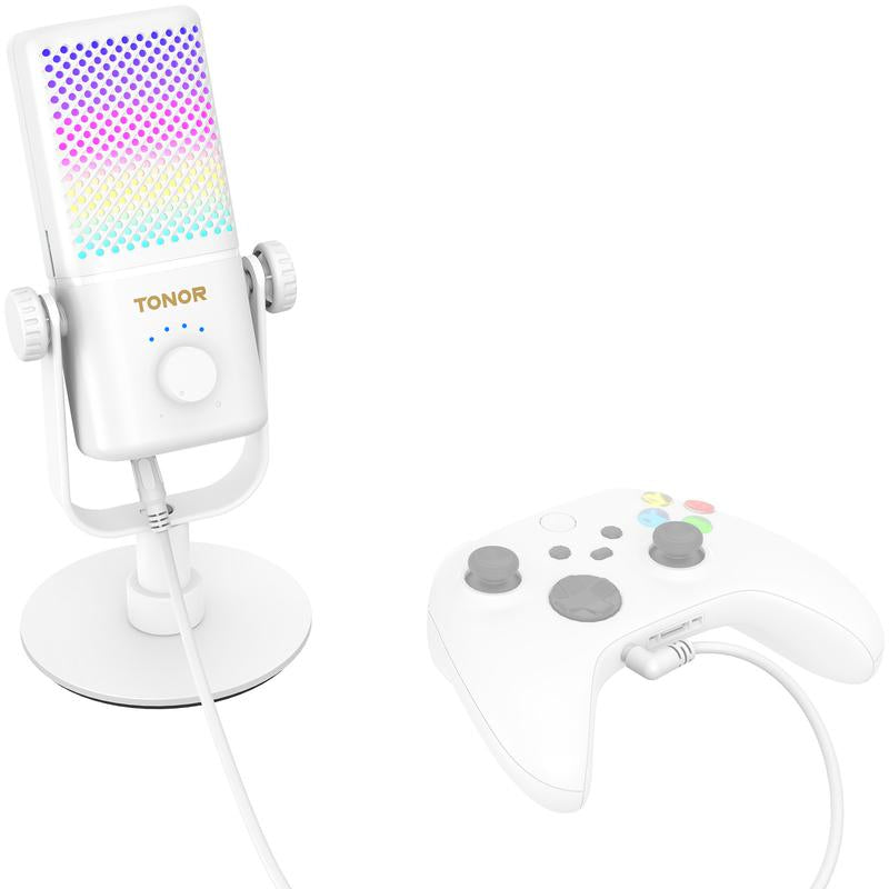 TONOR TCX3 Xbox Gaming Microphone - RGB Condenser Streaming Mic with Low Noise, Fast Charging, One Tap Mute, Compatible with Capture Card, 1.45 Pounds Cable Connection