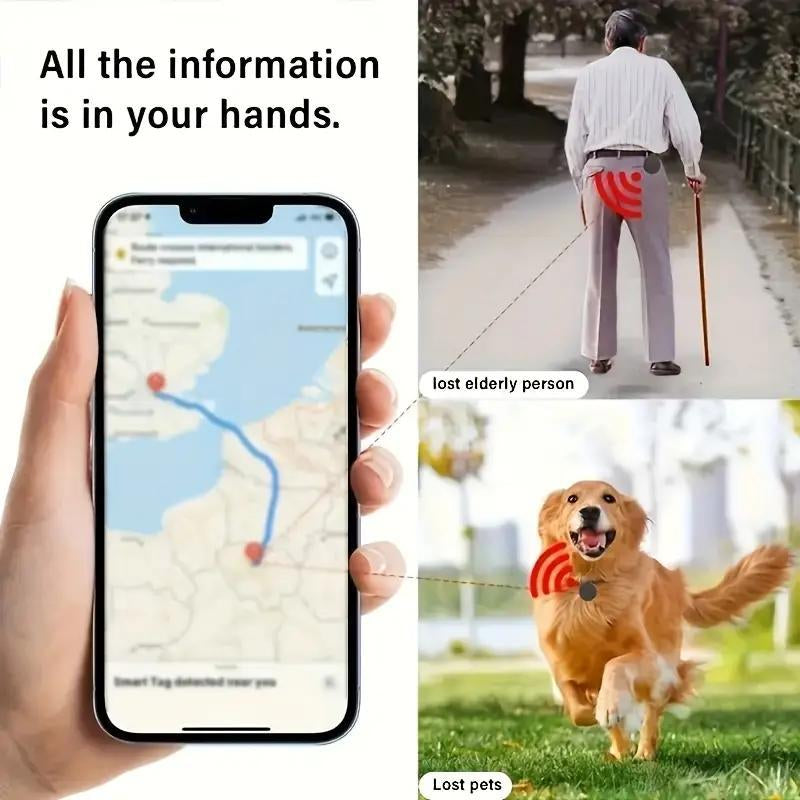LOZE GPS Tracker, Pet Tracker, Car GPS Tracker, Mini Tracker, Clear Front Cover Design with Weatherproof Case - No Fee to Use - Best Invisible GPS Tracker, Anti-Lost Device, Works with Apple Find My (Ios Only)