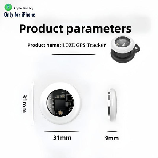 LOZE GPS Tracker, Pet Tracker, Car GPS Tracker, Mini Tracker, Clear Front Cover Design with Weatherproof Case - No Fee to Use - Best Invisible GPS Tracker, Anti-Lost Device, Works with Apple Find My (Ios Only)