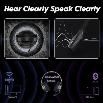 NUBWO G06 Wireless Gaming Headset – 23Ms Low Latency Audio,50Mm Stereo Sound, Noise-Canceling Mic, 100Hrs Battery – Works on PS5, PC, Mobile (Not Xbox)