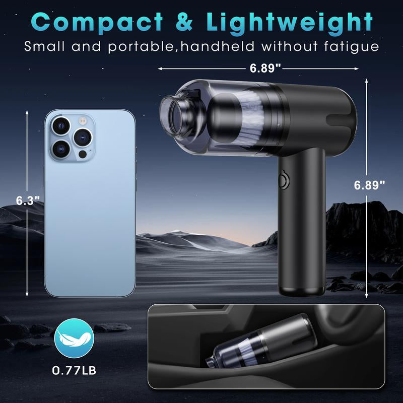 TEHANLD Handheld Car Vacuum Cleaner Portable Cordless 21000PA, Vacuum Cleaner with Multi-Nozzles, Mini Hand Held Vacuum Rechargeable for Home, Car, Pet, Office