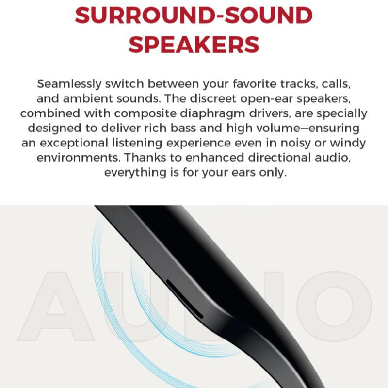 M01 Intelligent Camera and Video Glasses, Built-In High-Definition Camera, Equipped with Surround Sound Headphones and Speakers,And Have Smart Polarized Lenses That Block Blue Light. They Are Suitable for Daily Activities Such Work and Driving.