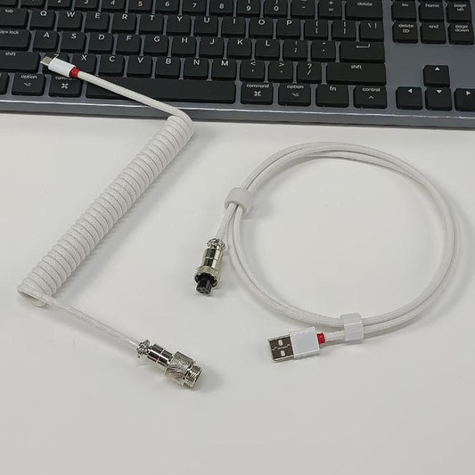 Braid Mechanical Keyboard Cable, 1 Count Plug-And-Play Gaming Keyboard USB Coiled Cable, Computer & Laptop Accessories