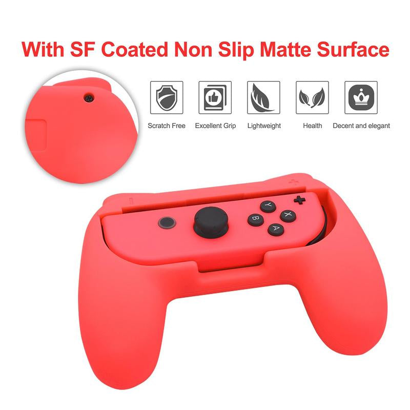 FASTSNAIL 4 Pack Grips Kit for Nintendo Switch Joy Con, Gaming Accessories for Nintendo Switch Joy Con Controller with 12 Thumb Grip, Game Peripherals Gaming Stuff