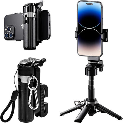 2025 New 4-In-1 Multifunctional Mini Selfie Stick with 360° Rotation Compact Stylish Wireless Bluetooth Control Magnetic Phone Holder for Selfies Video Recording Vlogging Compatible with Most Phones - Stabilizer Camera,Maxinum Extend to 16 Inches