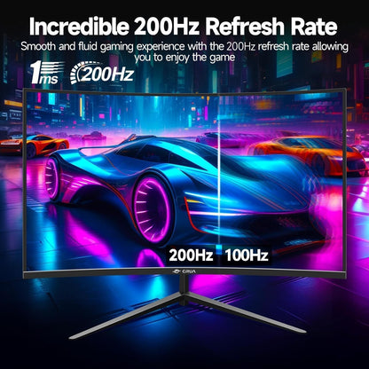 27 Inch Curved Gaming Monitor,Full Hd(1920X1080P) VA Panel 1800R 165/200Hz