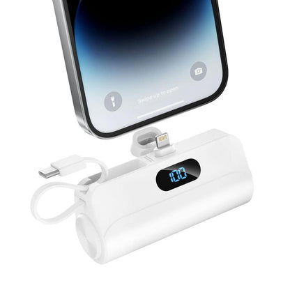 Portable Charger for Iphone,Mini Portable Charger Power Bank 5000Mah,Mini Cute Power Bank with Built-In Cables,Compact PD 5V/2.0A Fast Charging Battery Pack Compatible for Iphone 14/14 Plus/Pro Max/13/12/12 Mini/11/Xs/Xr/X/8/7/6/6S//Samsung/Huawei Andriod