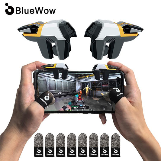 Bluewow Mobile Game Trigger Mobile Game Controller 6 Fingers for Iphone & Android, Smartphone & Cellphone Accessories for FPS Games Console, CODM Freefire