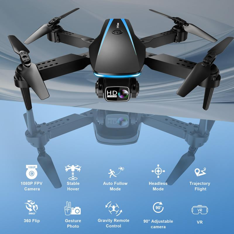 1080P HD Camera Drone for Beginners (Kids/Adults) - Foldable Mini Design, Stable Hover, Trajectory Flight, 90° Lens, 3D Flip, One Key Start Fpv Rechargeable Adjustable Cameravlogging