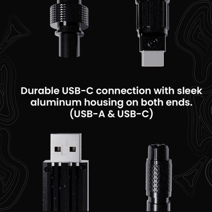 White Keyboard USB-C Coiled Cable | Detachable Metal Connectors | Double-Sleeved Cable | Gaming Keyboard Cable