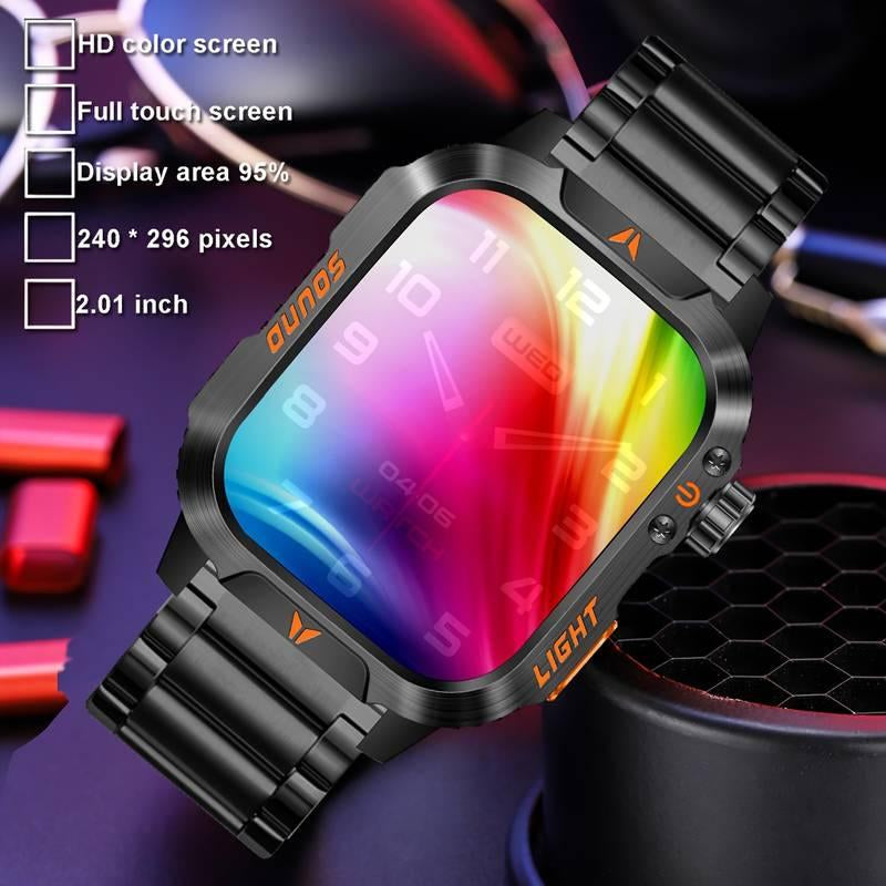 New 2025 Manly Style Smart Sports Watch with Ledlights Wireless Calling, Message Reminders,Sports Mode, Voice Assistant, Weather Push,Stopwatch, Timer, Stopwatch and Otherfunctions, Smartwatch for Men, Compatiblewith Android and Iphone Phones