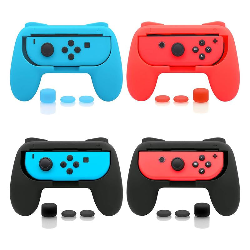 FASTSNAIL 4 Pack Grips Kit for Nintendo Switch Joy Con, Gaming Accessories for Nintendo Switch Joy Con Controller with 12 Thumb Grip, Game Peripherals Gaming Stuff