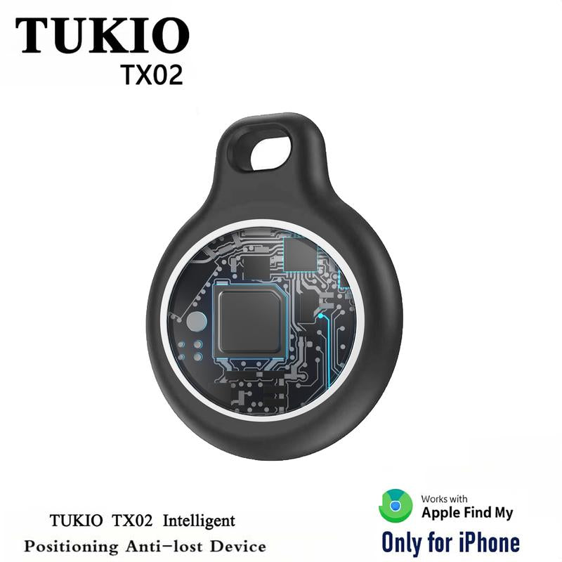 [Fall Deals] Tukio GPS Tracker for Cars & Pets - Mini Clear Design, Weatherproof Case, Anti-Lost Device, Works with Apple Find My Ios Only, IP67 Waterproof, Replaceable Battery Protection