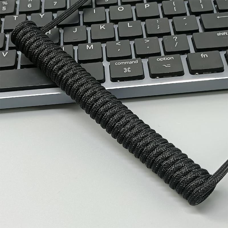 Braid Mechanical Keyboard Cable, 1 Count Plug-And-Play Gaming Keyboard USB Coiled Cable, Computer & Laptop Accessories