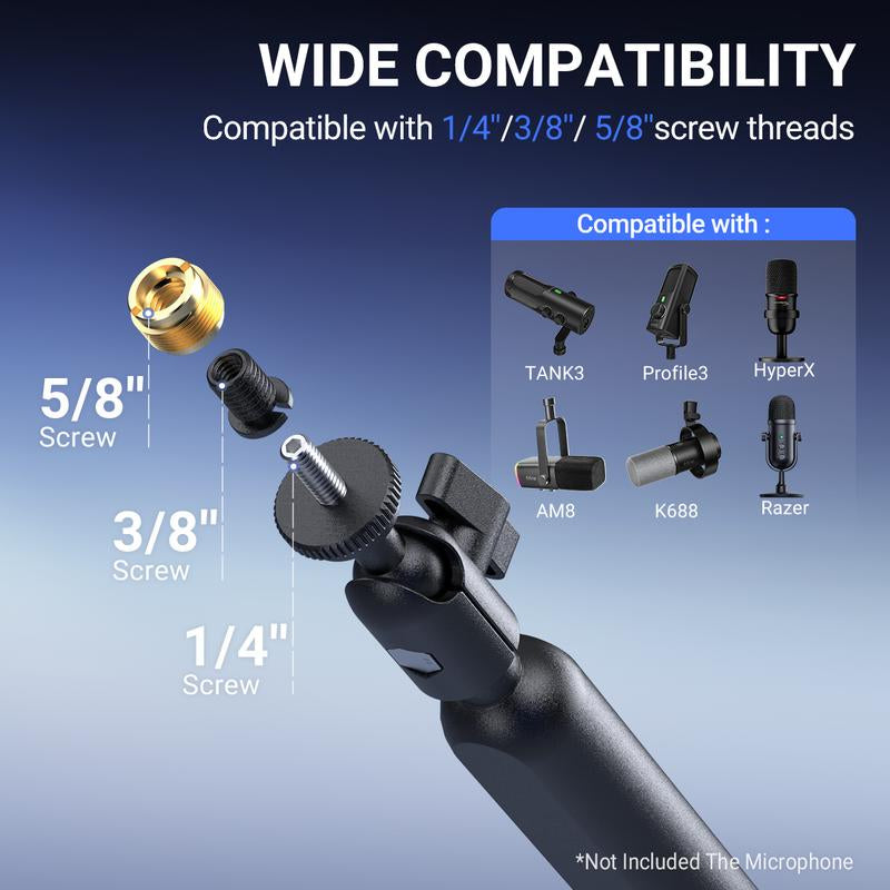 FIFINE BM88 Low Profile Microphone Boom Arm, Adjustable Stick Microphone Arm Stand with Desk Mount Clamp, Screw Adapter, Cable Management, for Podcast Audio Streaming Gaming Studio, Dealsforyoudays