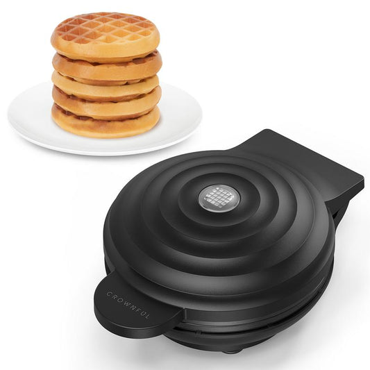 Crownful Mini Waffle Maker, Non-Stick, 4 Inch Chaffle Maker for Familes and Kids, Perfect for Breakfast, Dessert, Sandwich, Egg Cooker Machine & Kitchen Appliances