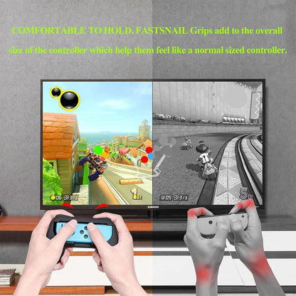 FASTSNAIL 4 Pack Grips Kit for Nintendo Switch Joy Con, Gaming Accessories for Nintendo Switch Joy Con Controller with 12 Thumb Grip, Game Peripherals Gaming Stuff