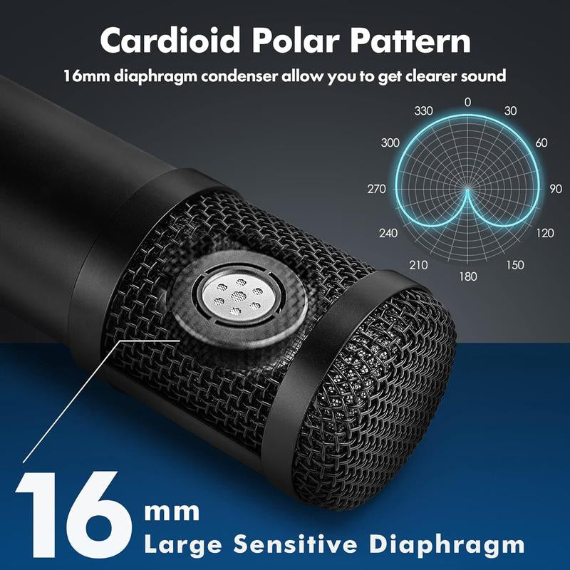 USB Gaming Microphone Pc,Professional Cardioid 192Khz/24Bit Plug & Play Mic Recording Microphone Kit with Advanced Chipset,For Streaming, Podcast, Studio and Singing
