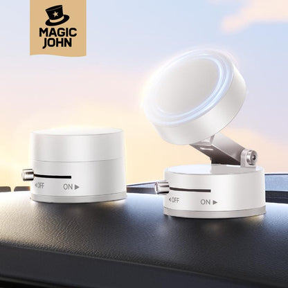New-Magic JOHN 360° Magnetic Phone Holder Strong Magnetic Grip, Anti-Slip Base & Foldable Design for Car, Home & Travel