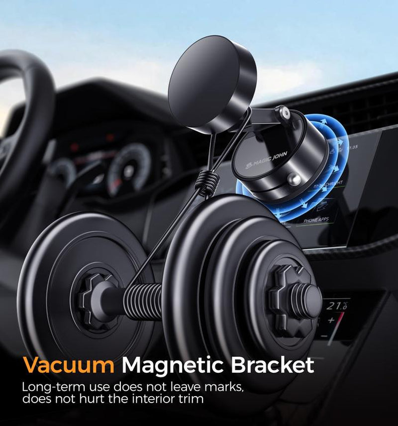 New-Magic JOHN 360° Magnetic Phone Holder Strong Magnetic Grip, Anti-Slip Base & Foldable Design for Car, Home & Travel