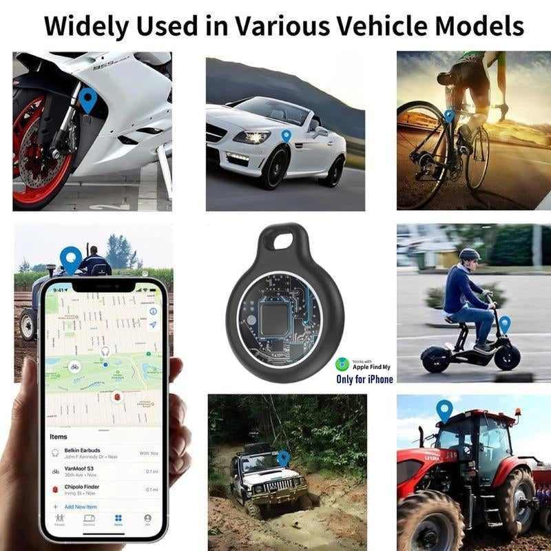 [Fall Deals] Tukio GPS Tracker for Cars & Pets - Mini Clear Design, Weatherproof Case, Anti-Lost Device, Works with Apple Find My Ios Only, IP67 Waterproof, Replaceable Battery Protection