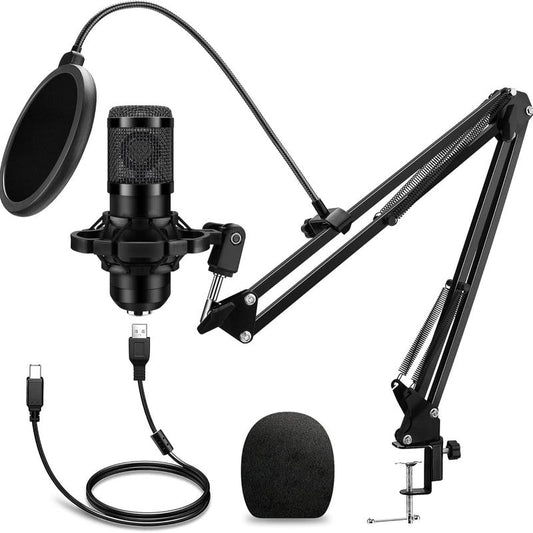 USB Gaming Microphone Pc,Professional Cardioid 192Khz/24Bit Plug & Play Mic Recording Microphone Kit with Advanced Chipset,For Streaming, Podcast, Studio and Singing