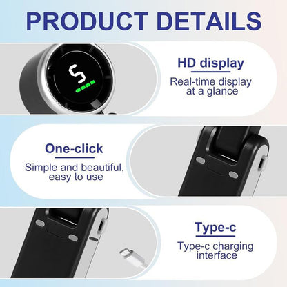 Portable Handheld Turbo Fan, 5 Gear Wind,4000Mah Battery Operated, up to 10 Working Hours, 3 in 1 Hand Fan Rechargeable with Air Turbo Tech Cooling Fan for Outdoor Activities, Travel, Working Fathersdaygift