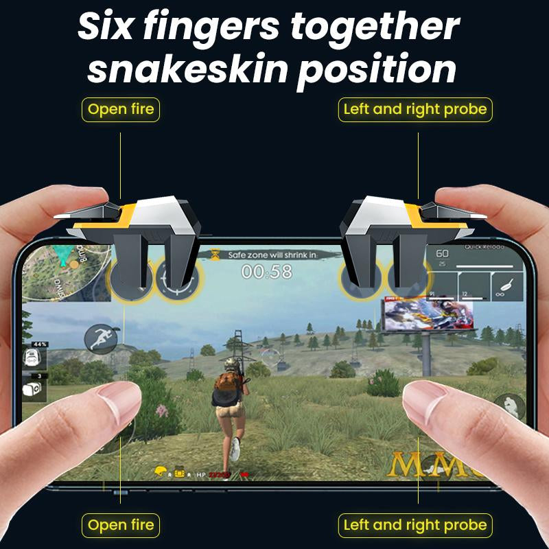 Bluewow Mobile Game Trigger Mobile Game Controller 6 Fingers for Iphone & Android, Smartphone & Cellphone Accessories for FPS Games Console, CODM Freefire