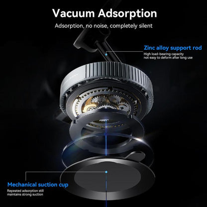 Upgraded Magnetic Phone Holder,Unpowered Version 360° Rotatable Adjustable and Foldable Magnetic & Vacuum Adsorption Car Holder, No Noise for Iphone & Android