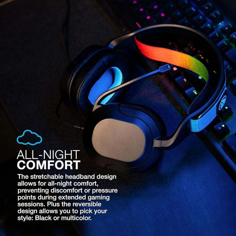 Jlab Nightfall Gaming Headset, Flip-To-Mute Rotating Boom Mic, 50Mm Drivers, Wired 3.5Mm for PC, PS5, PS4, Xbox Series X/S, Xbox One, Switch,