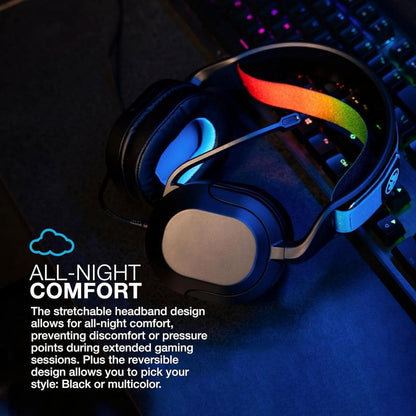 Jlab Nightfall Gaming Headset, Flip-To-Mute Rotating Boom Mic, 50Mm Drivers, Wired 3.5Mm for PC, PS5, PS4, Xbox Series X/S, Xbox One, Switch,