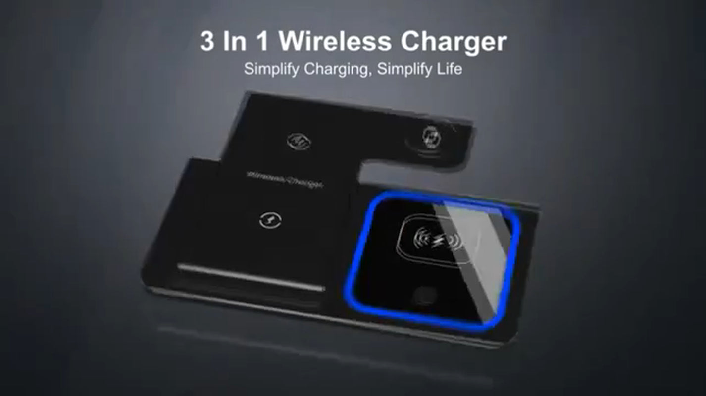 Wireless Charger for Iphone , Apple Watch Airpods 3 in 1 Charging Station Stand