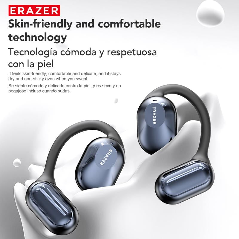ERAZER X10 Open Bluetooth Headset HIFI Sound Quality Music Wireless Headset Gaming Low Latency Wireless Headset IPX5 Waterproof OWS Headset Comfortable to Wear Headset Touch Built-In Microphone Headset Supports Ios and Android