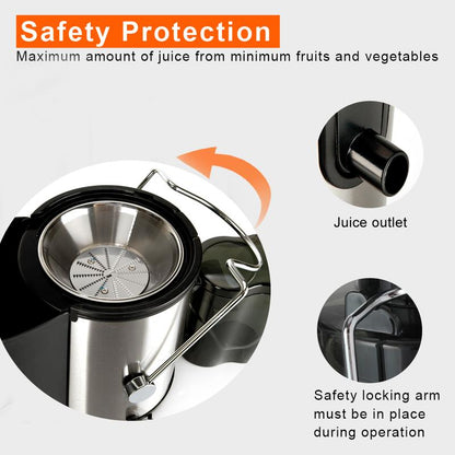 800W Electric Juicer – Wide Mouth, Easy to Clean, High Juice Yield, Perfect for Fruits & Veggies