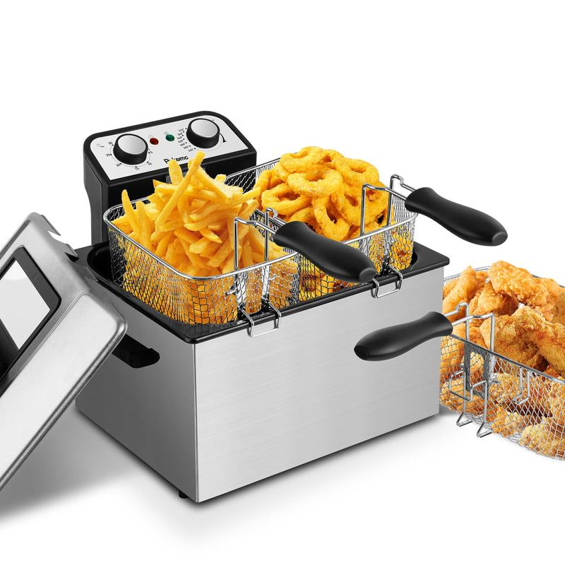 Susteas 1500W Electric Fryer with Removable Lid – Choose 1.5L or 2.5L Capacity, Adjustable Temp Control, Fast Heating & Easy-Clean Non-Stick Pot. Perfect for Kitchen Cooking!