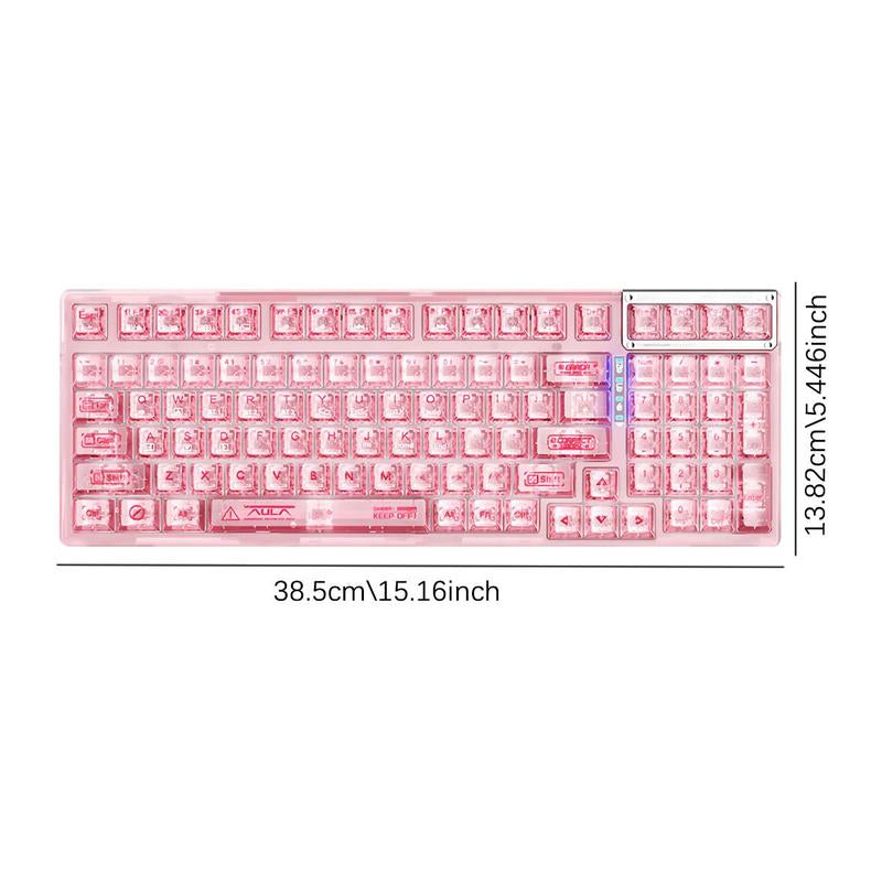 Wireless Gaming Keyboard, RGB Backlight Gaming Keyboard, Rechargeable Wireless Keyboard for Home Office, Gaming Accessories for Boys & Girls as Gift