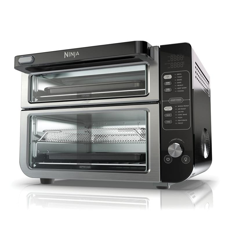 Ninja DCT401CO 14-In-1 Double Oven with Flexdoor - Countertop Dual Ovens for Quick Snacks & Full Course Meals with Smart Finish Technology